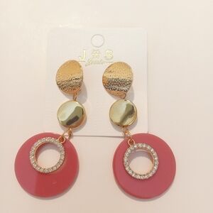 Jessie Long Circle Dangle Earrings